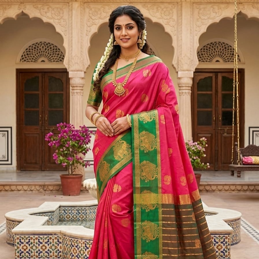 SOFT SILK PALLAKKU DESIGN & ELEPHANT DESIGN SAREES