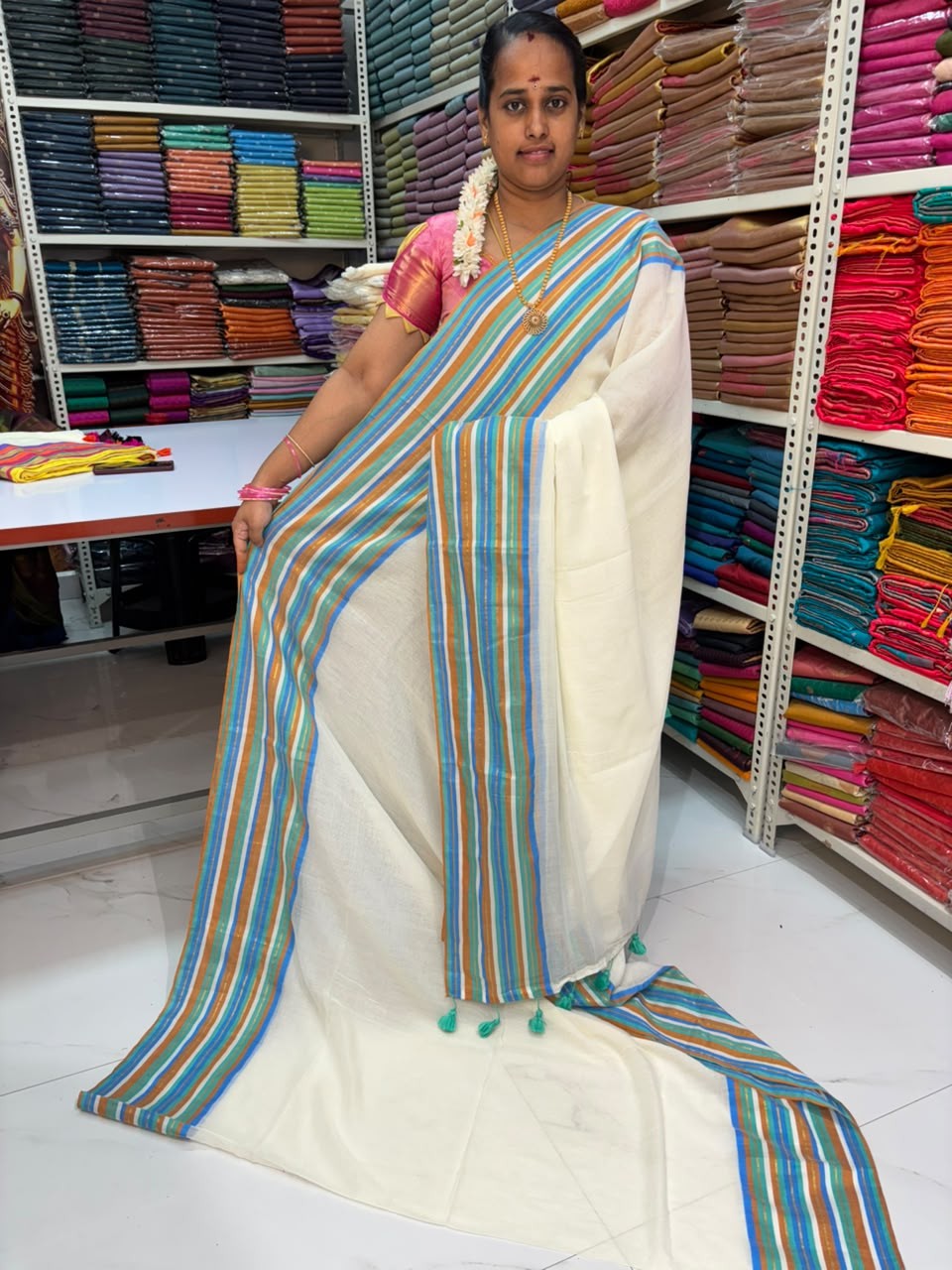 MUL COTTON MULTICOLOUR STRIPES BORDER